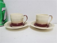 2 paires de tasses à thé et soucoupes Susie Cooper