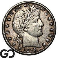 1915-D Barber Half Dollar, AU Bid: 270