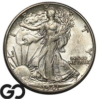 1941-D Walking Liberty Half Dollar, BU Bid: 46