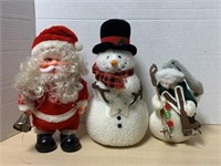 Santa Claus And 2 Snowmen
