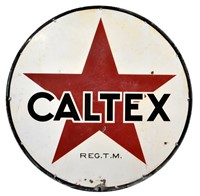 ANTIQUE CALTEX TEXACO ROUND ADVERTISING SIGN