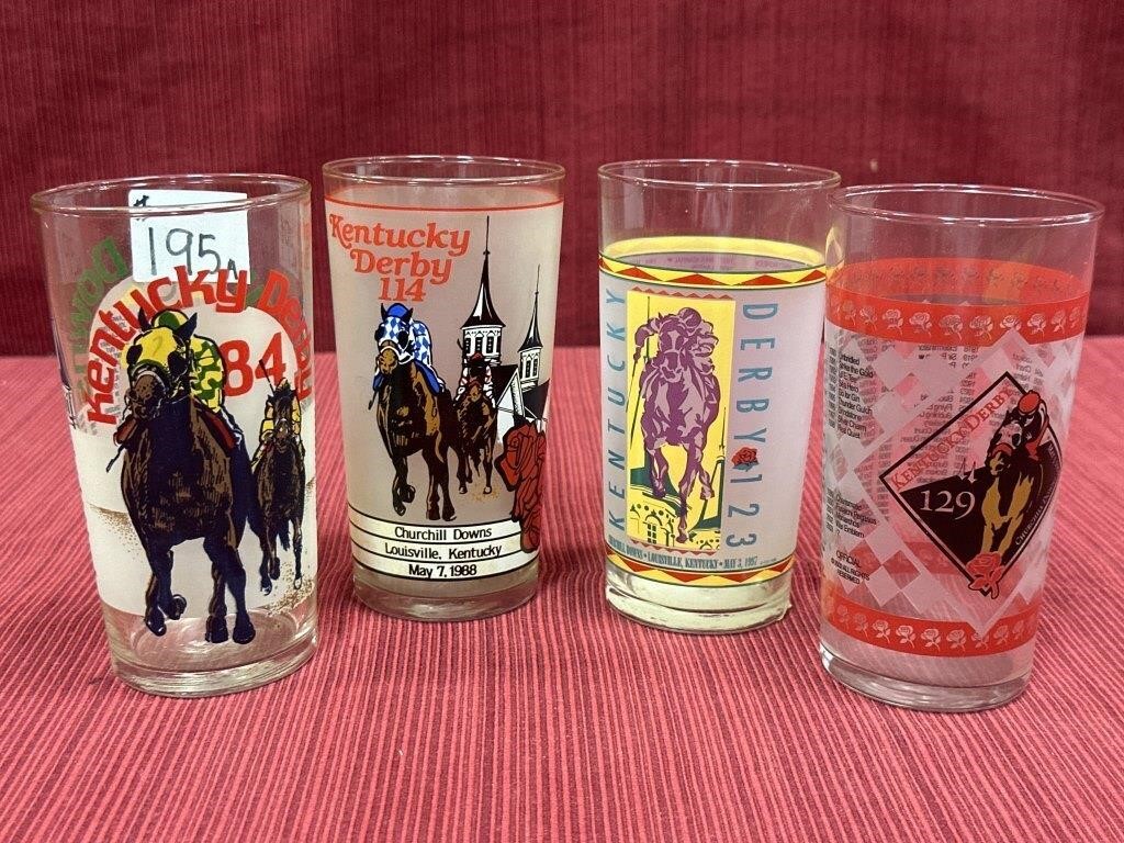 Four Official Kentucky Derby Mint Julep Glasses: