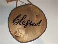 Wood Slice Wall Hanging Blessed