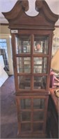 LIGHTED 2 PART CURIO CABINET