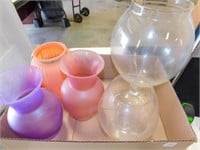 glass vase and bowl lot