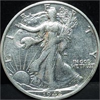 1942-S Walking Liberty Silver Half Dollar, High
