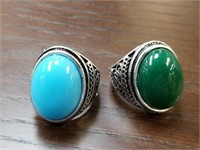 2PC LARGE CABOCHON RINGS