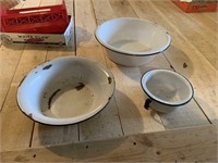 3- Graniteware Bowls