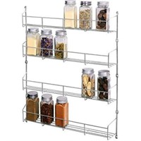 DEFWAY Wall Mounted Spice Racks - 4 Tier Large