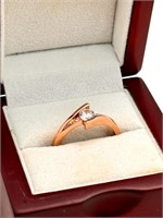 Rose Gold and Sterling Ring sz 9