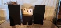 JVC Subwoofer and 2 Polk Audio Speakers with