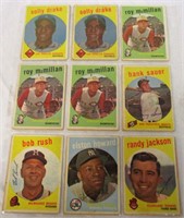 1959 Topps Lot of 8 Baseball Cards Sauer & More