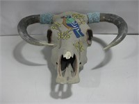 Sand Painted Cow Skull See Info