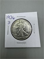 1936-D Walking Liberty Silver Half Dollar