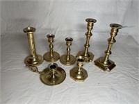 7 Brass candlesticks