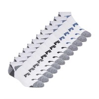 12-Pk Puma Men’s 6-12 Athletic Ankle Sock, White