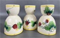 Three Vintage Double Sided Egg Cups