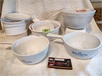 CorningWare & misc white dishes