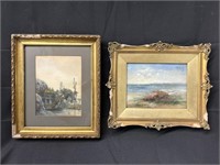 Pair of Antique Seascape Watercolors.