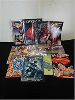 Vintage DC comic books and news Time Magazine
