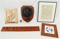 Montel Williams US Navy Items & Marine Plaque