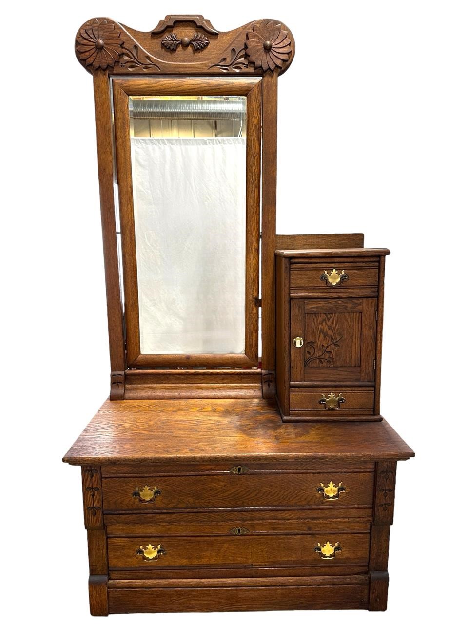 Antique Hatbox Dresser w/ Mirror