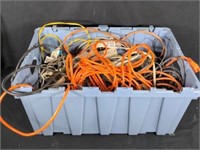 Tote Full of Extension Cord & Power Strips