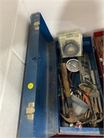 BLUE TOOL BOX WITH CONTENTS