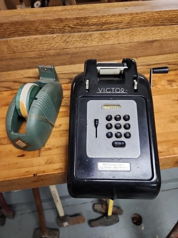 Vintage Victor Adding Machine & Heavy Duty Tape Di