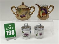 Lefton Creamer and Sugar Set and Royal Worcester