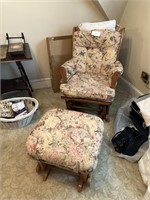 Glider rocker and matching ottoman