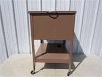 VINTAGE METAL FILE CABINET CART