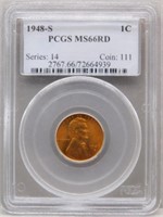 1948-S Lincoln Cent. MS66 Red PCGS.