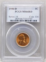 1956-D Lincoln Cent. MS66 Red PCGS.