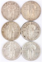 Coin 6 high Grade Standing Liberty Quarters
