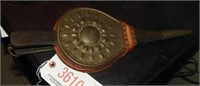 Antique leather bellows with brass decoration