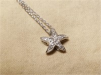 STERLING SILVER STARFISH PENDANT ON CHAIN