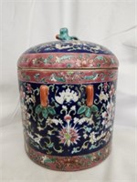 Asian Style Ceramic Like Jar With Lid
