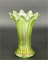 N's Thin Rib 7" squatty vase - lime green