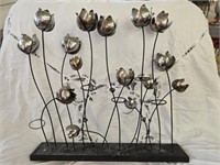 Decorative Metal Floral Candle Holder Piece