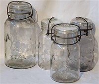 Antique Atlas E-Z Seal Glass Canning Jar & Lid Lot