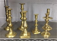 7 Assorted Brass Candle Sticks