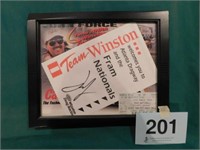 John Force autographed Winston Drag Racing card