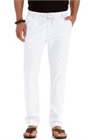 P3905  JWD Men's Cotton Linen Pants, White, US 38