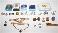 Large Selection of Masonic Pins, Tie Clasps, Some