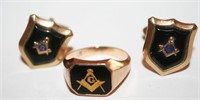 Masonic Ring, Cuff Links (Marked)