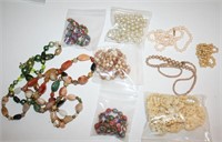 Antique Ladies Pearls, Costume Jewelry Lot