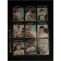 (9) 1971 Topps Baseball Stars/hof