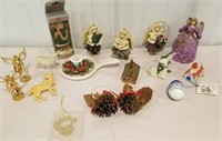 Christmas ornaments, candle holder, country
