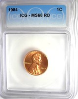 1984 Cent ICG MS67 RD